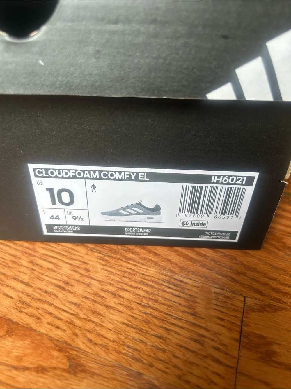 Men Adidas Gray and White Cloudfoam Slip-On Lace Sneakers